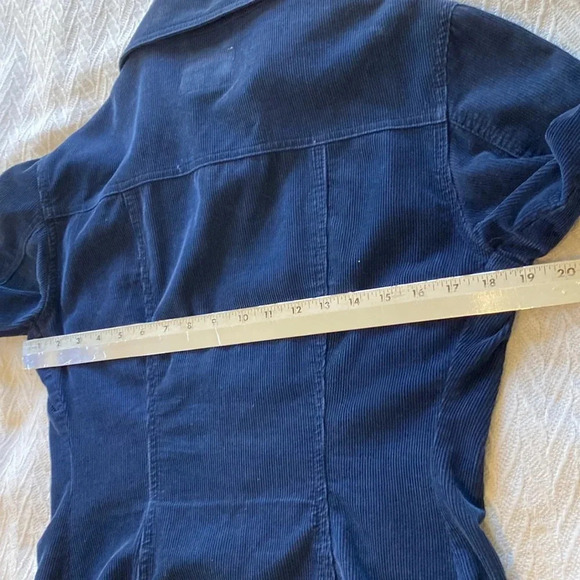 Vintage Corduroy Pelican Cove Navy Mid Length Jacket Sz M Grunge Military 90's - Picture 14 of 15